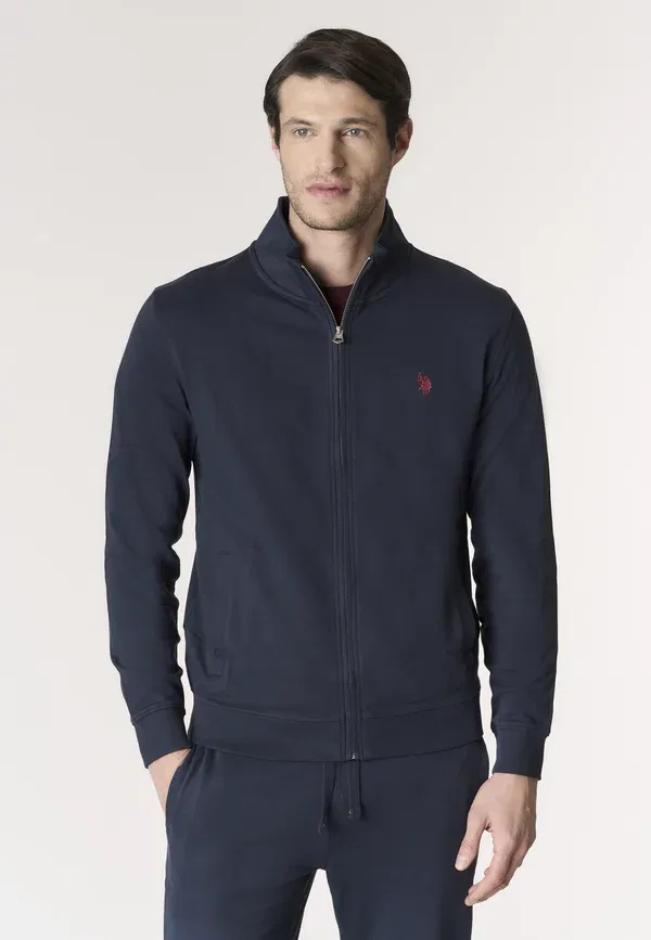 Худи на молнии, хлопок, Zip-up sweatshirt, U.S. Polo Assn., синий