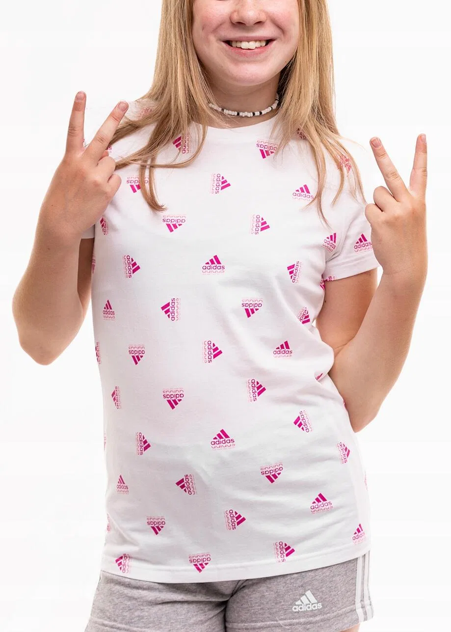 Детская футболка с принтом Brand Love Print Adidas, Weiß