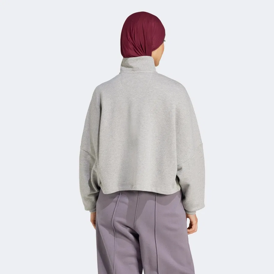 Свитшот женский с флисом Essentials Fleece adidas, Серый — фото 2