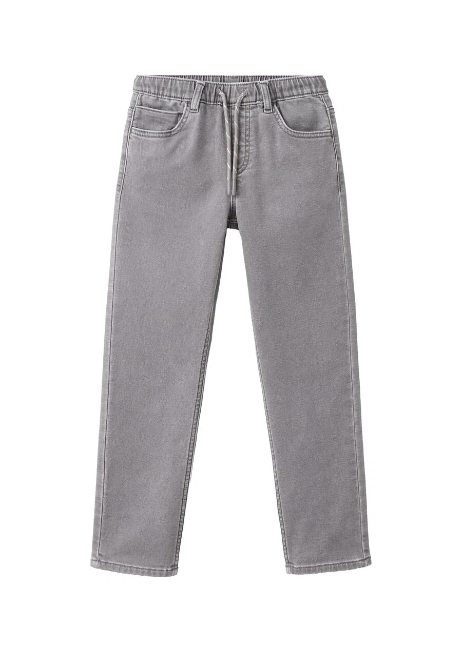 Детские джинсы MANGO KIDS Regular Jeans 'COMFY' серого цвета