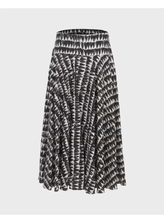Юбка миди расклешенная с принтом Zara, черно-белый
