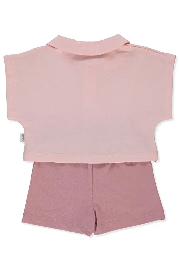 Детский комплект для новорожденных хлопковый Pique shorts skirt 2-piece set (colorful moment) Bebetto, Pink — фото 2