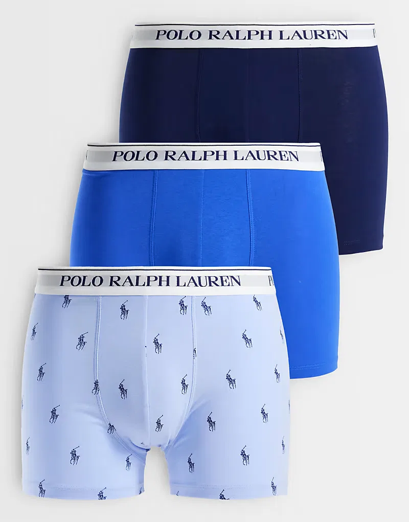 Плавки с принтом 3 шт Polo Ralph Lauren, синий