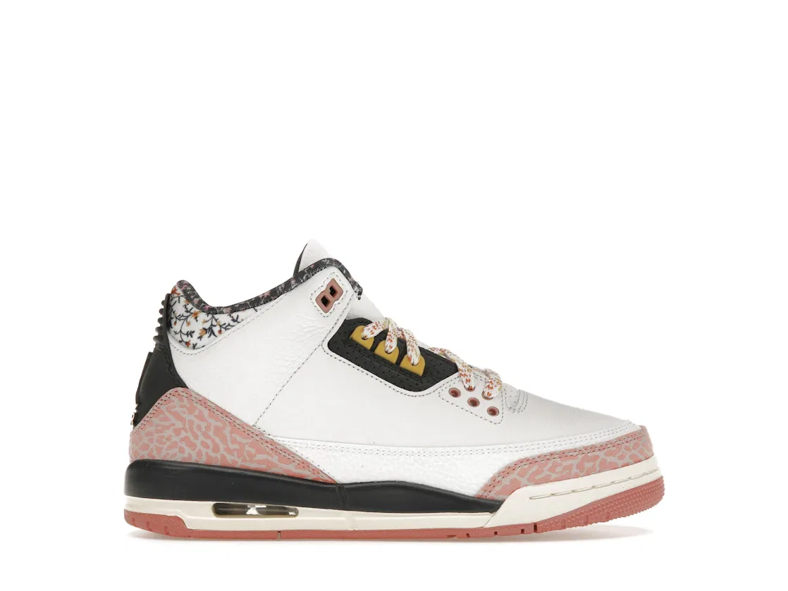 Детские кроссовки с принтом Jordan 3 Retro Jordan, White/Anthracite-Red Stardust-Sail-Saturn Gold