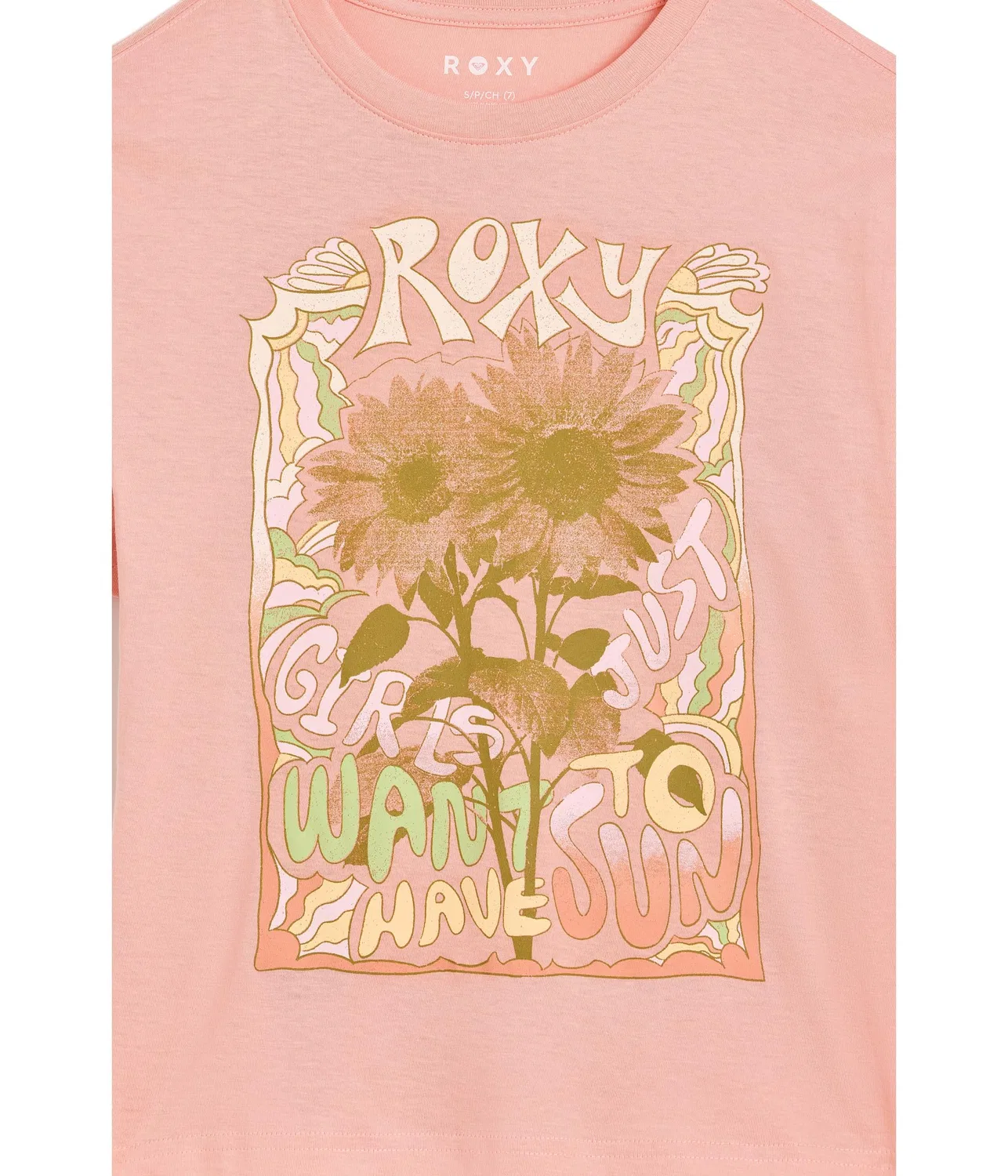 Футболка Sunshine Oversized (для детей постарше) Roxy Kids, Coral Pink — фото 3