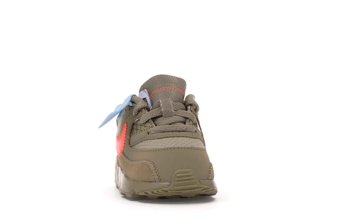 Детские кроссовки Lifestyle с деконструированным дизайном Nike Air Max 90, Desert Ore/Desert Ore-Hyper Jade-Bright Mango — фото 2
