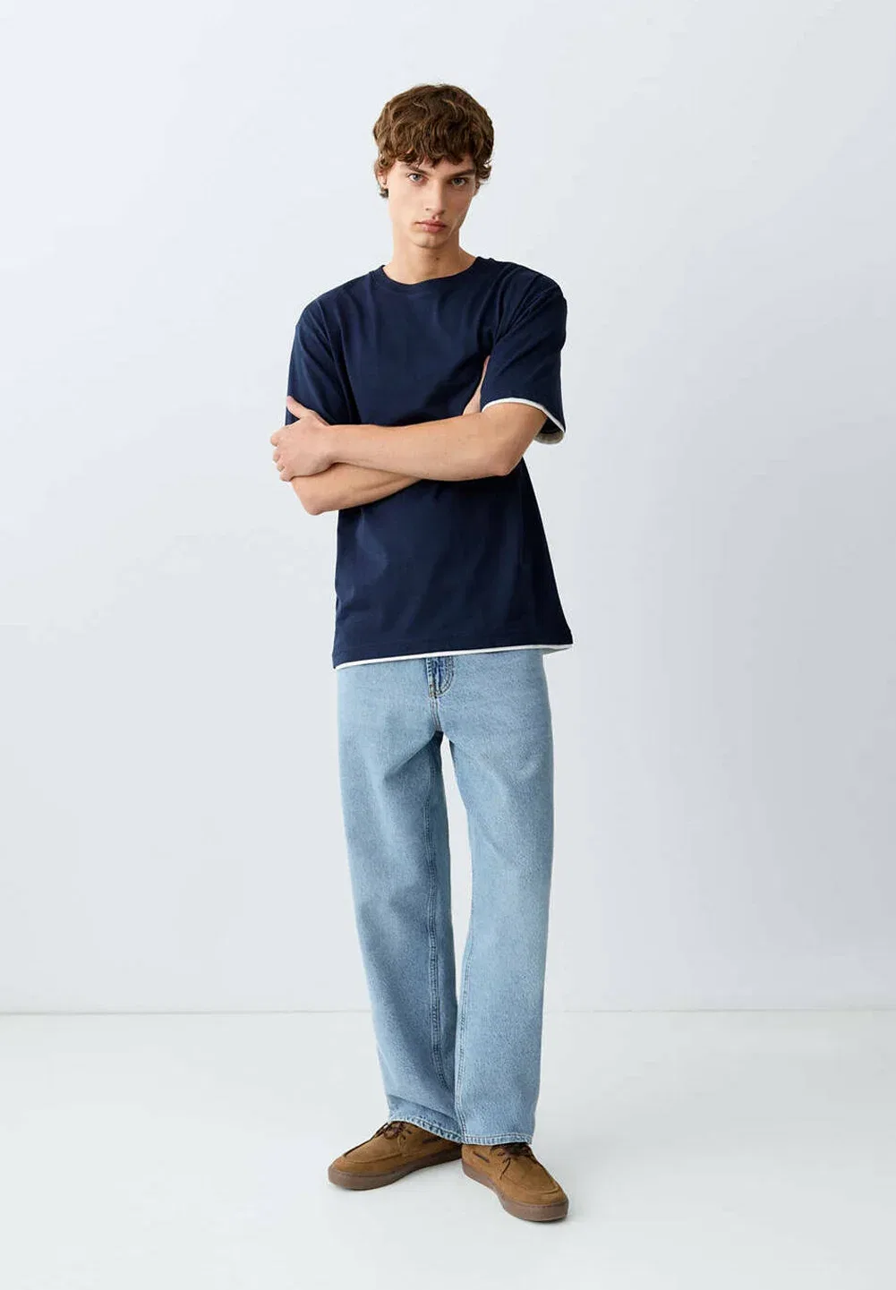Подростковые джинсы свободного кроя Mango Kids, Blue Denim — фото 2