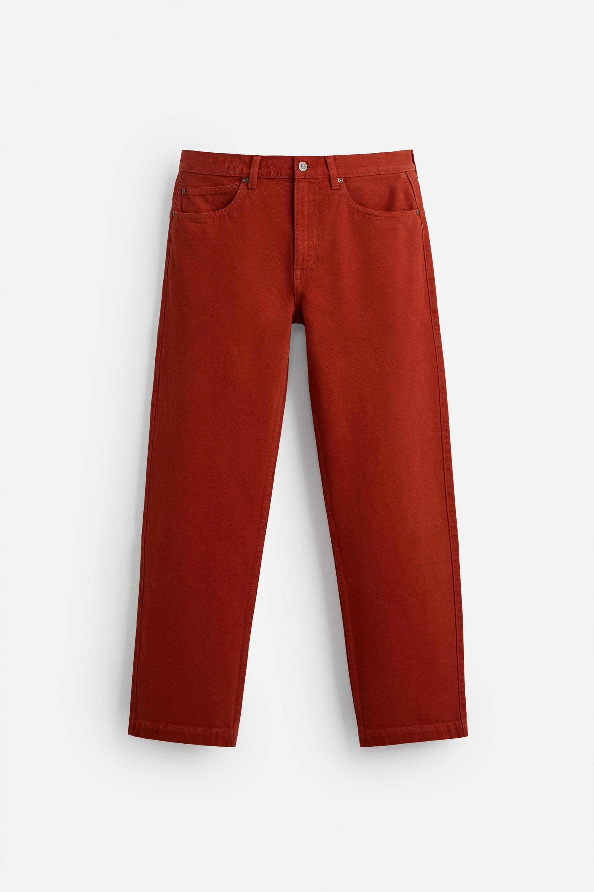 

Джинсы Zara Relaxed Fit, красный