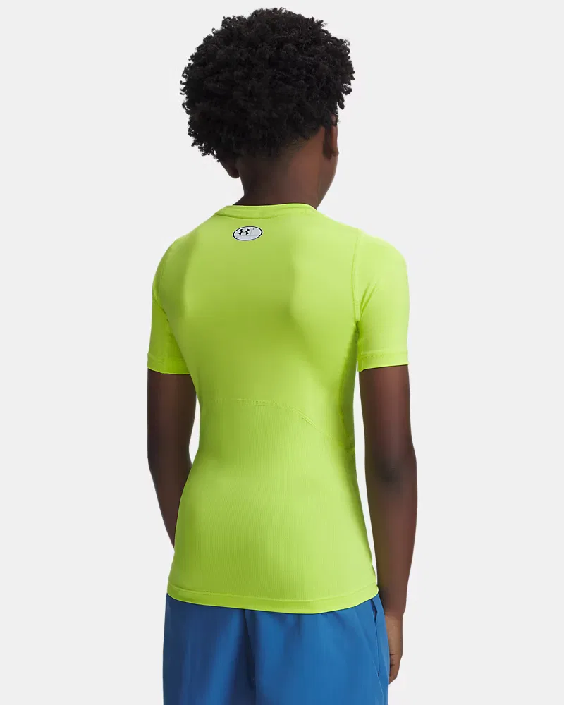Футболка с коротким рукавом быстросохнущая HeatGear Armour UnderArmour, Green Citrine/Black — фото 2