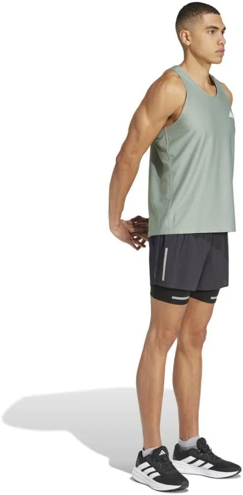 Мужской беговой топ-безрукавка Own the Run Tank Top adidas, Silver Green/Green — фото 3