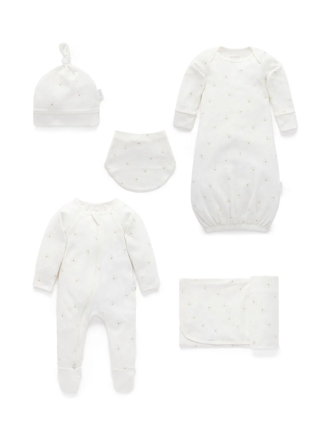 Комплект ползунков для новорожденных Purebaby, Natural