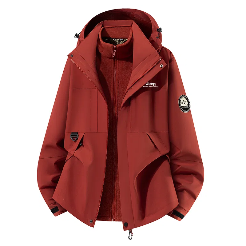 Детский утепленный худи с капюшоном и отстегивающейся подкладкой Jeep, Rosefinch Red