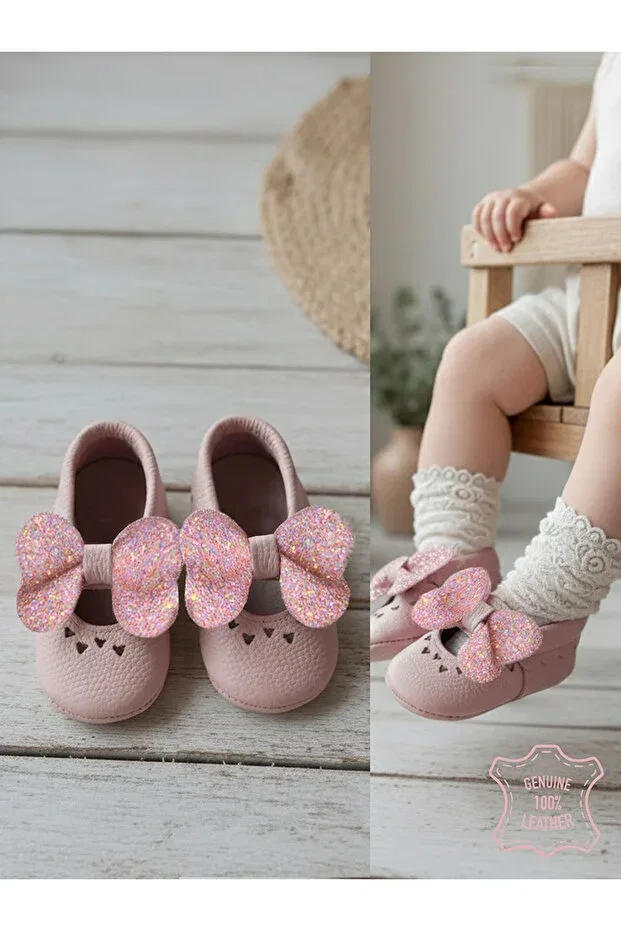 Детские пинетки для девочек без шнуровки Denokids, Pink