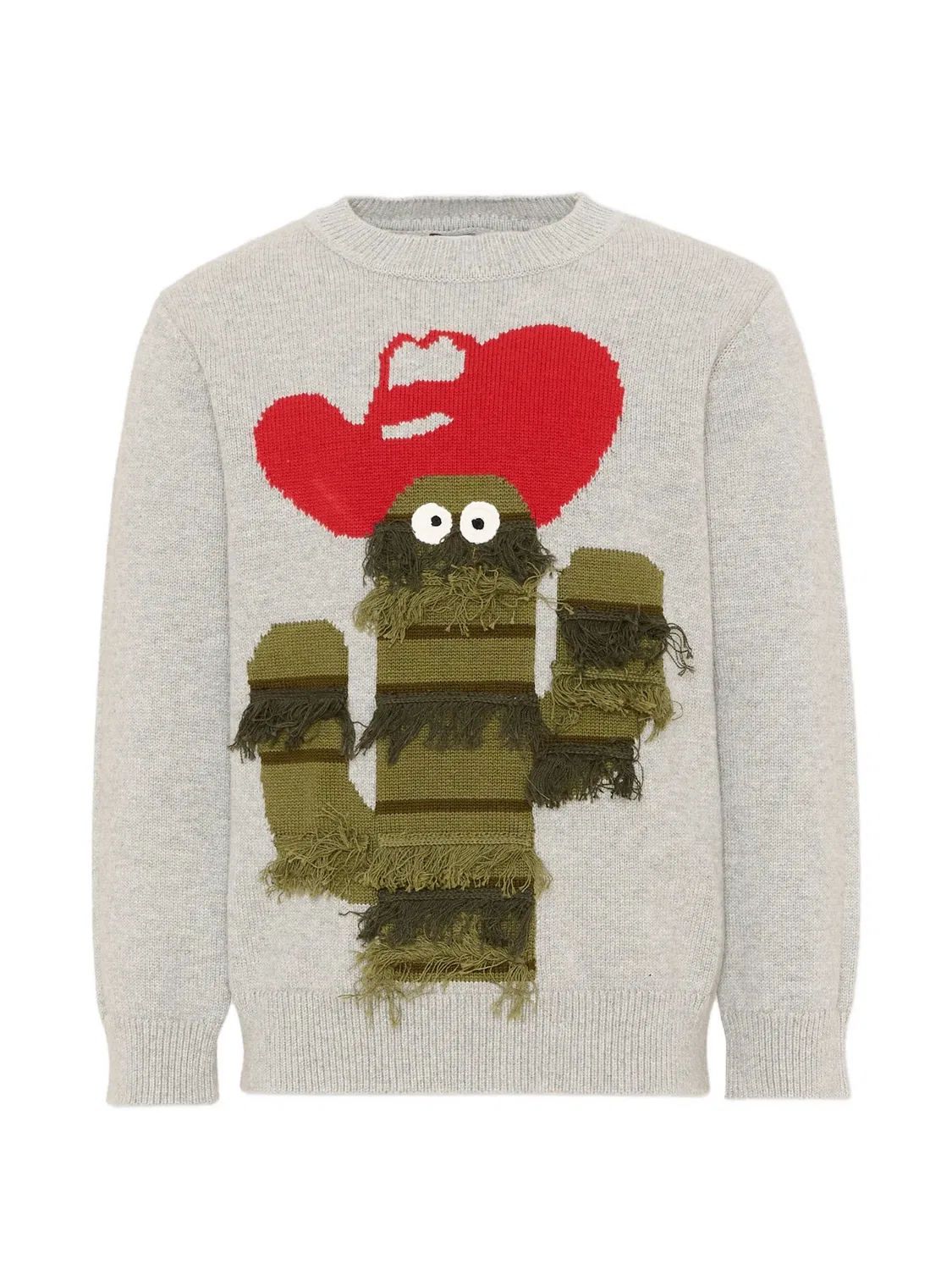 Свитер с бахромой и принтом Stella Mccartney Kids, серый