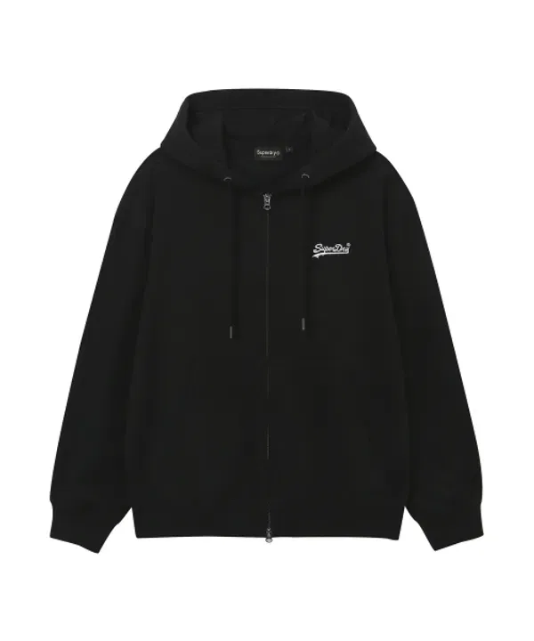 Худи на молнии, базовая модель, Superdry, черный