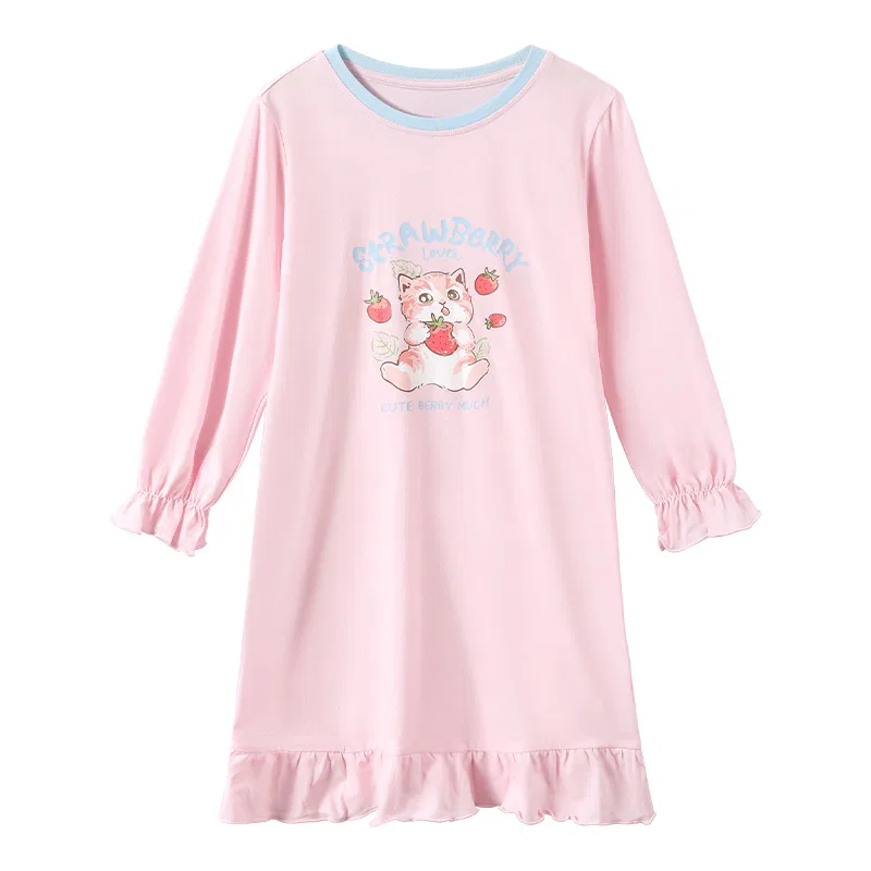 Детское платье для сна хлопковое Red bean, Light Pink