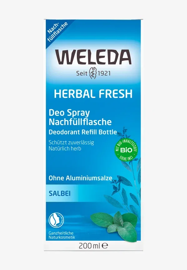 Дезодорант с экстрактом солодки Herbal fresh deo spray salbei nachfullflasche Weleda, 200 мл — фото 3