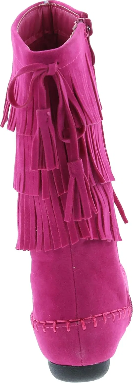 Детские сапоги для девочек с бахромой Link Candice-16K, Fuchsia — фото 4