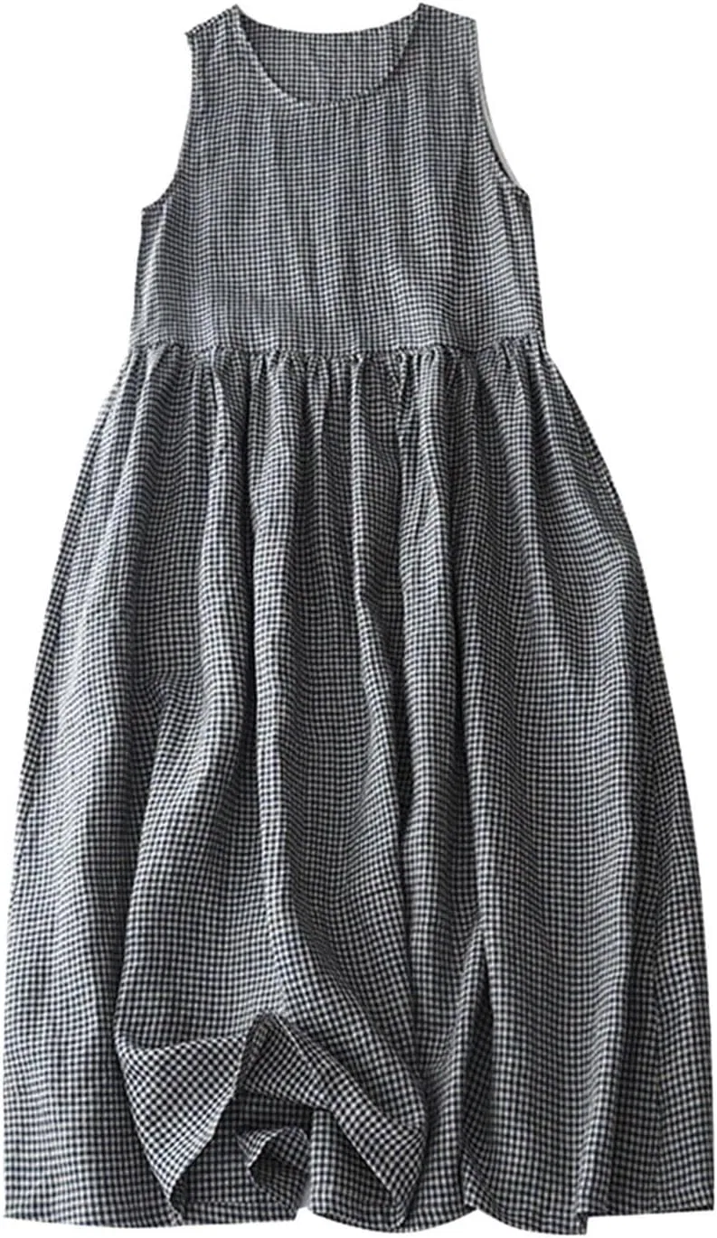 Женское платье-сарафан в клетку Casual, Navy Blue