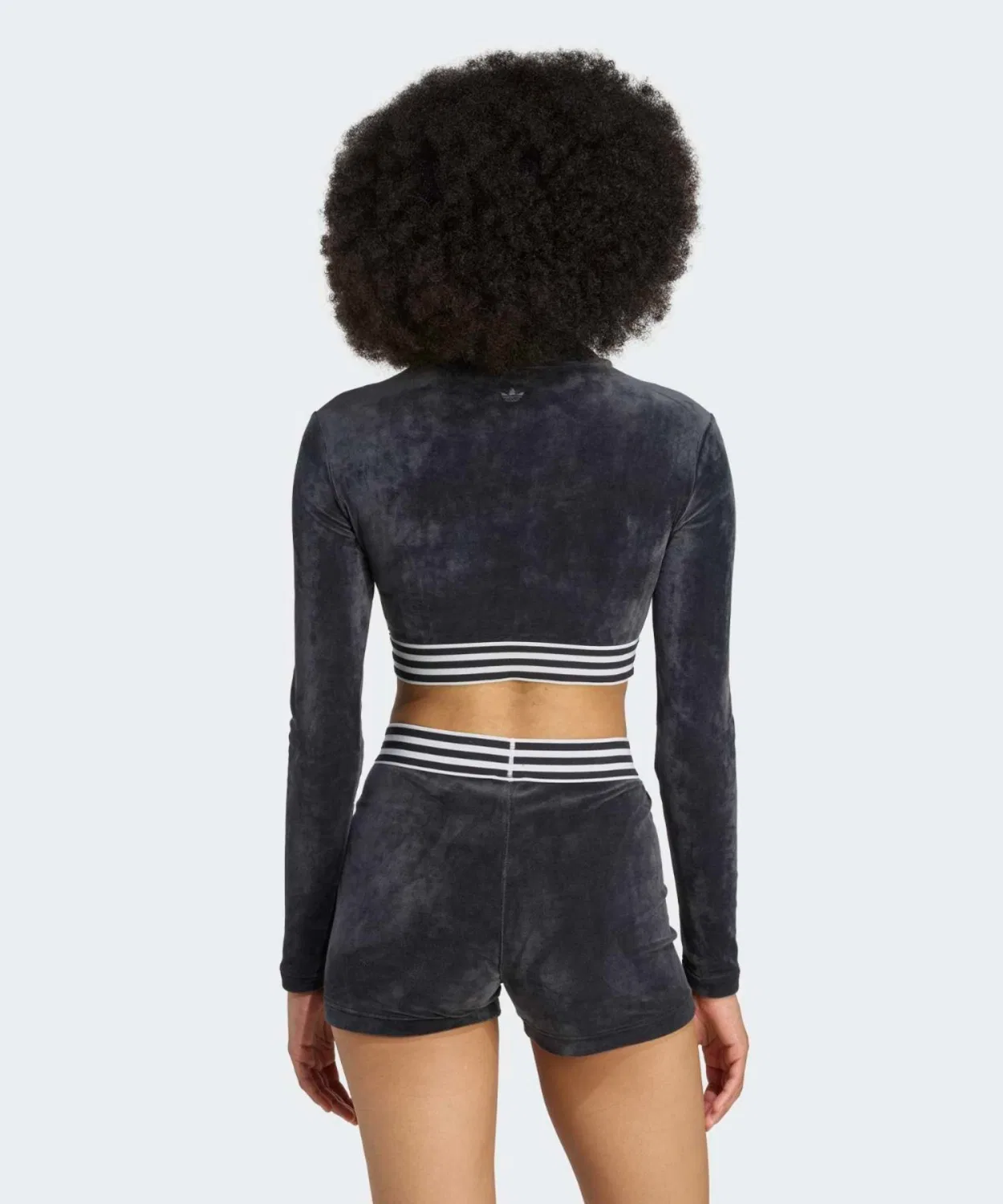 Женская футболка с длинным рукавомиз вельвета Winter Rise Adidas Originals, Black — фото 2