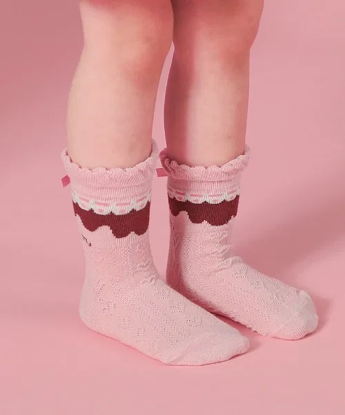 Детские носки с кружевным дизайном и сердцем coeur a coeur, Pink