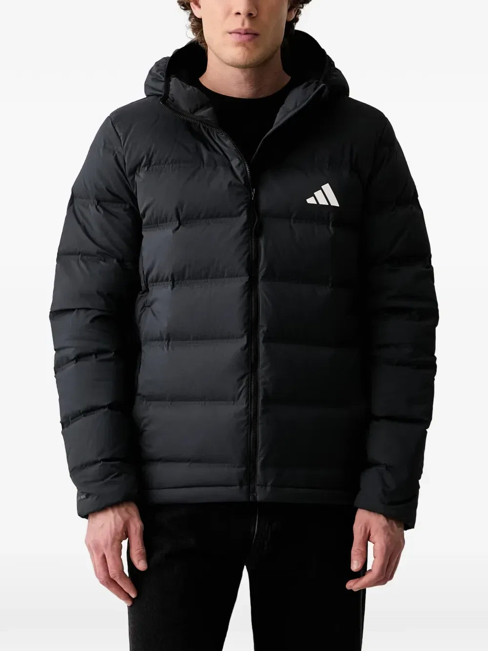 Утепленная куртка с капюшоном adidas, черный