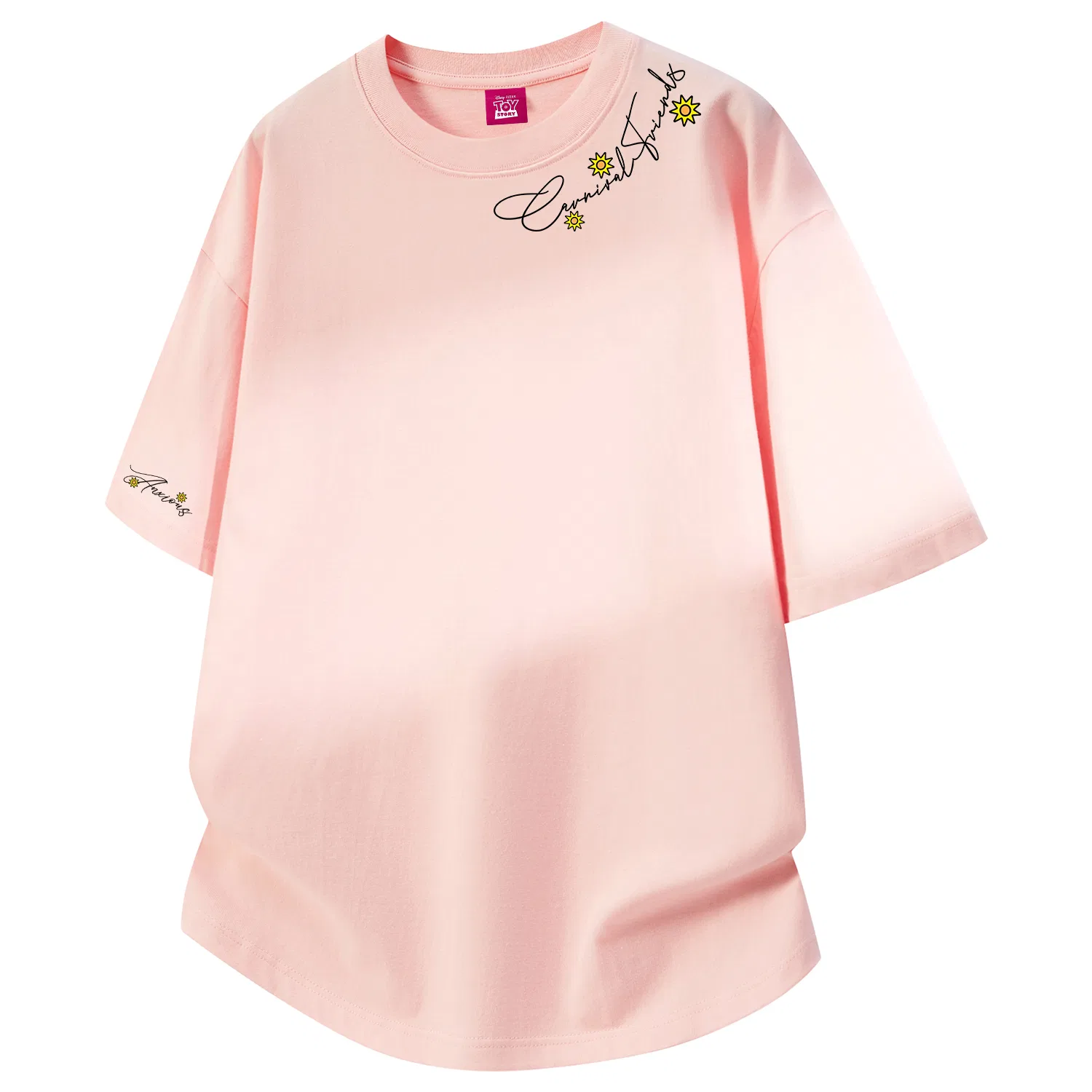 Детская футболка хлопковая Disney Unisex Crew Neck Thin Straight Fit, Pink