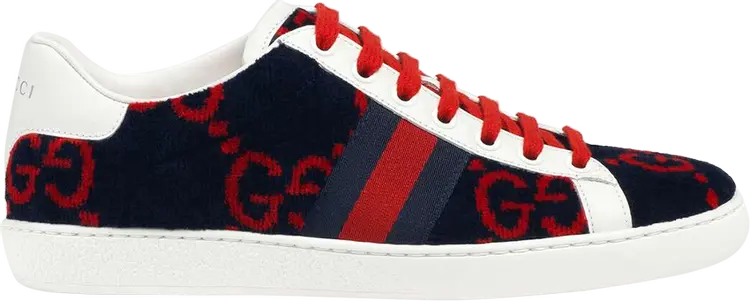 Кроссовки Gucci Wmns Ace GG Terry Cloth Blue Red, синий