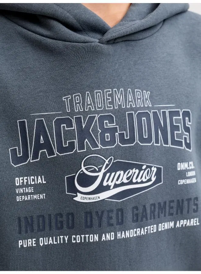 Свитшот с принтом для мальчиков Jack & Jones Junior, серый — фото 3