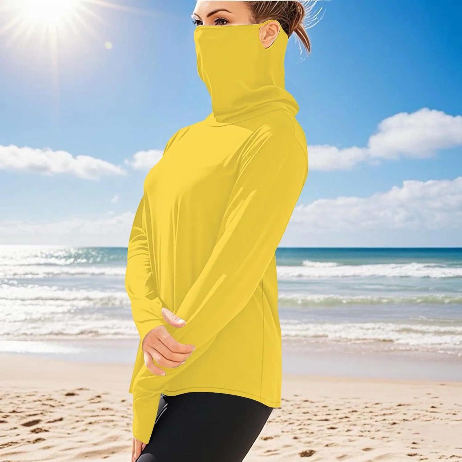 Женская футболка с защитой UPF 50+ солнцезащитная, B-yellow — фото 3