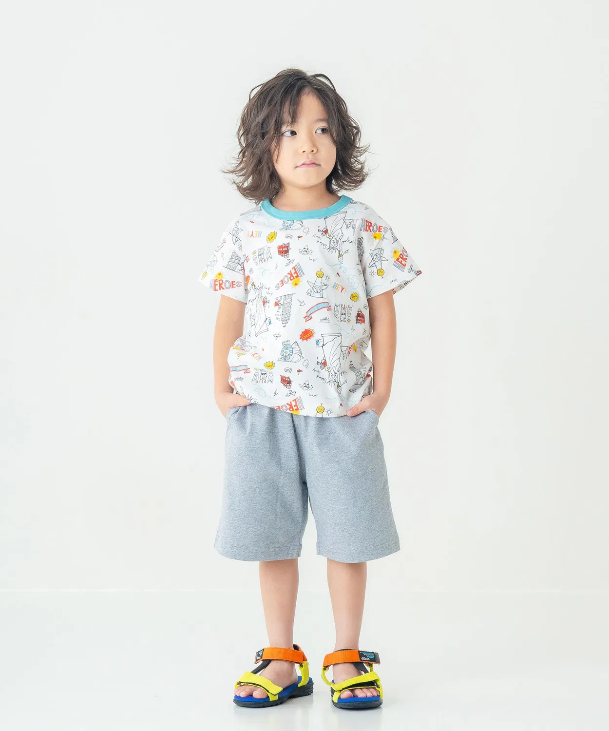 Детские шорты с принтом Poteto Chip Pocket Half Pants DILASH, Blue — фото 2