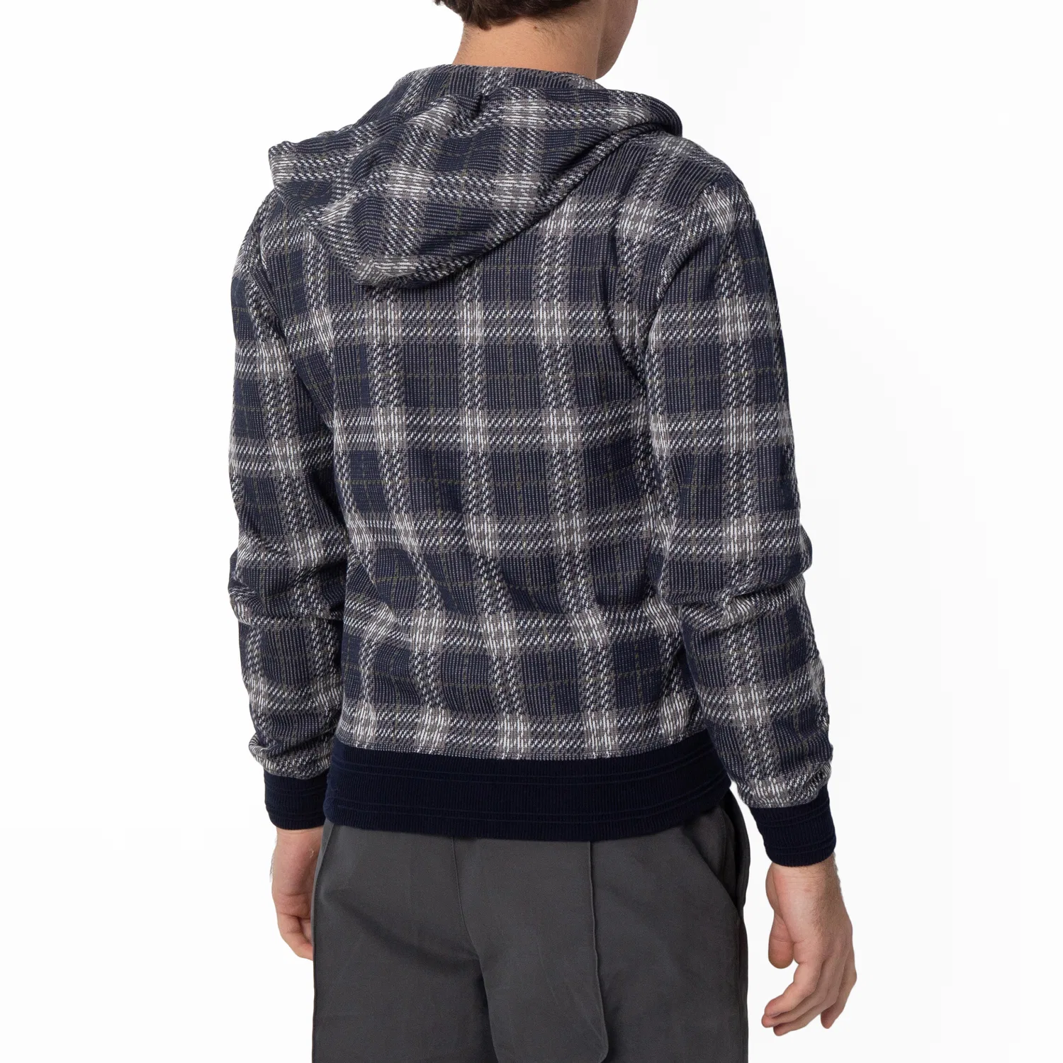 Худи с жаккардовым принтом Men's Jacquard Check Hoodie Burberry, Indigo Ip Check — фото 3