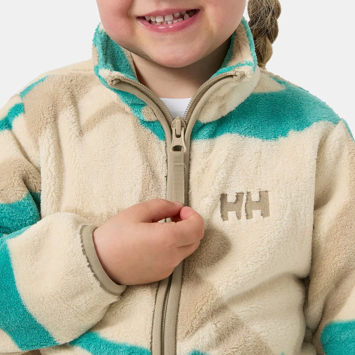 Детская флисовая куртка для мальчиков с принтом Chill Fleece Jacket Helly Hansen, Cream Aop — фото 3