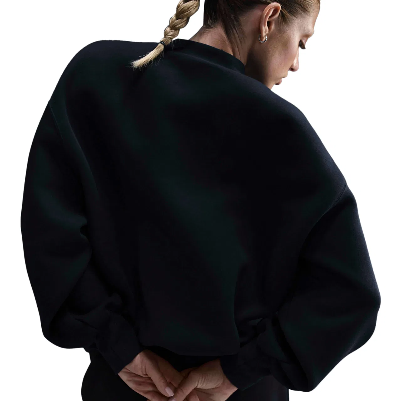 Женский свитшот оверсайз Tech Fleece Nike, черный — фото 2