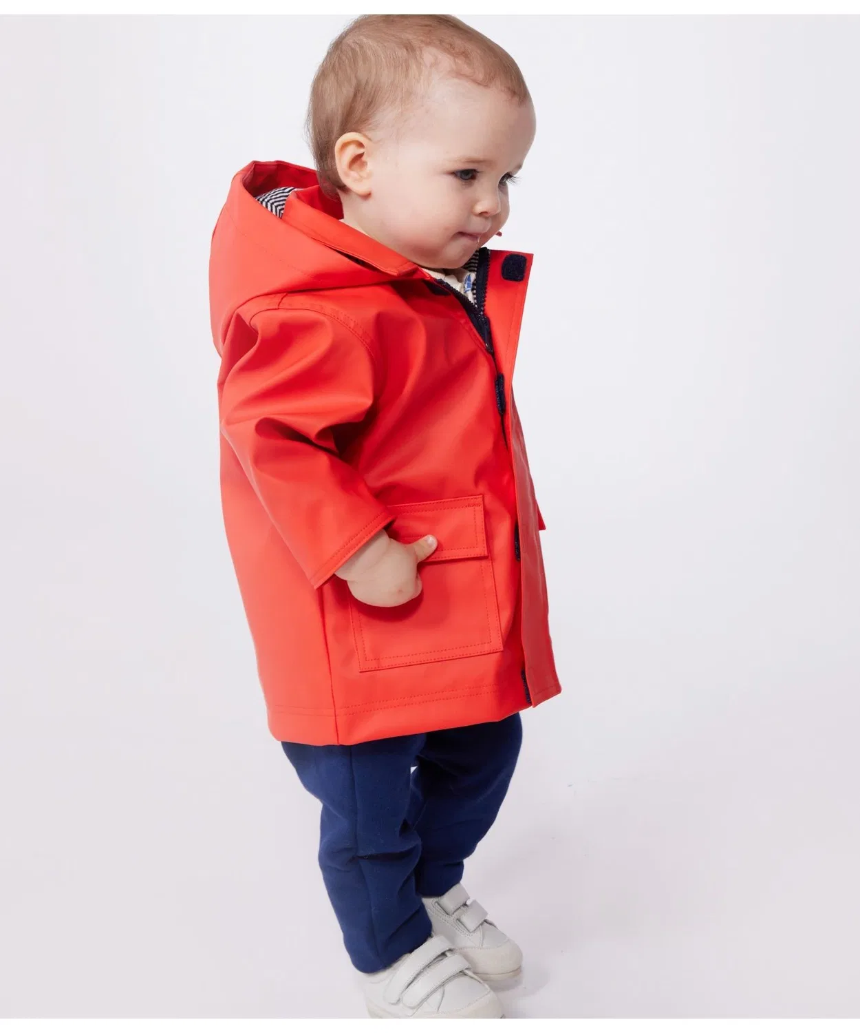 Детская куртка-парка с капюшоном, модель Yacht Parka PETIT BATEAU, Red — фото 3