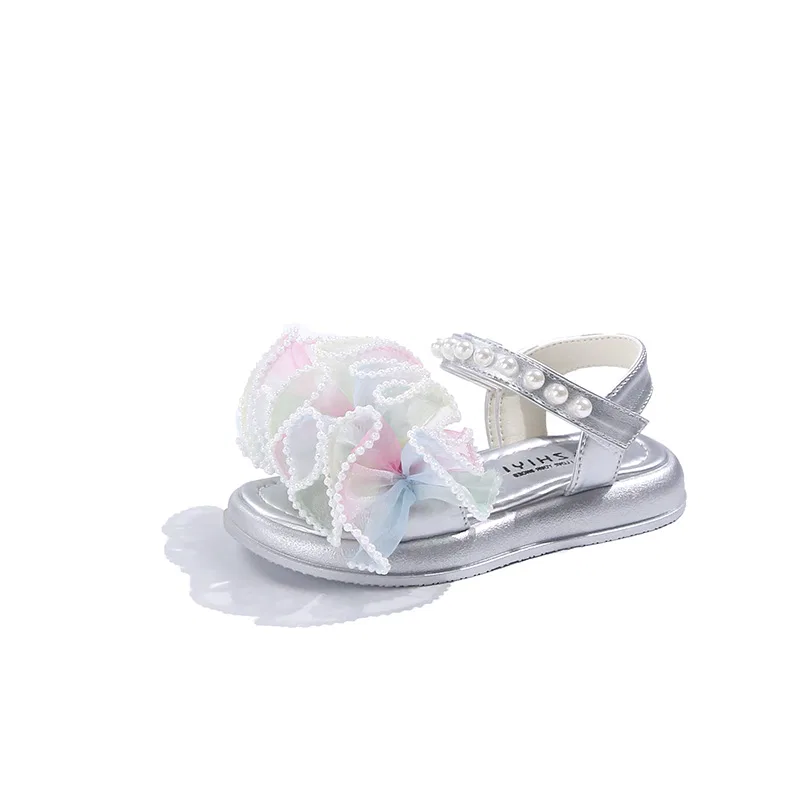 Детские сандалии с закрытым носком ZY033 Silver SHIBU