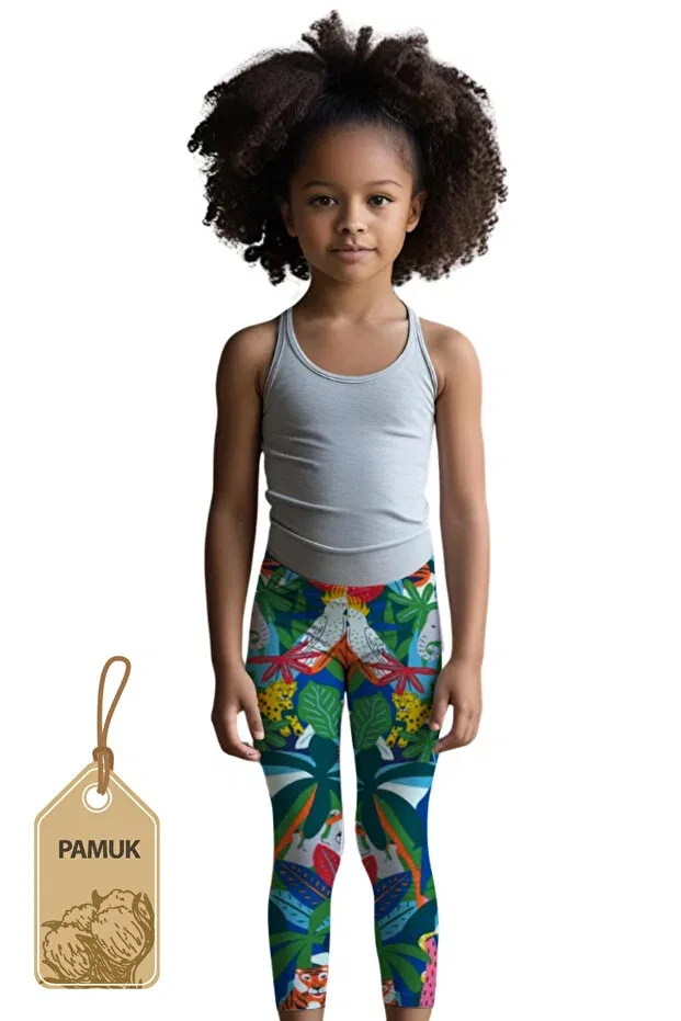 Детские леггинсы для девочек с принтом Mk Mukko Kids, Colorful — фото 4
