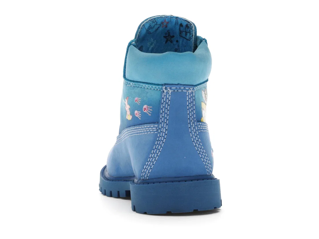 Детские ботинки с принтом SpongeBob Timberland 6" Boot Timberland, Nebula Blue — фото 4
