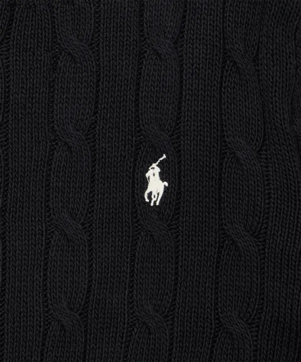 Свитер из хлопка с кабельным узором, Polo Ralph Lauren, черный — фото 4