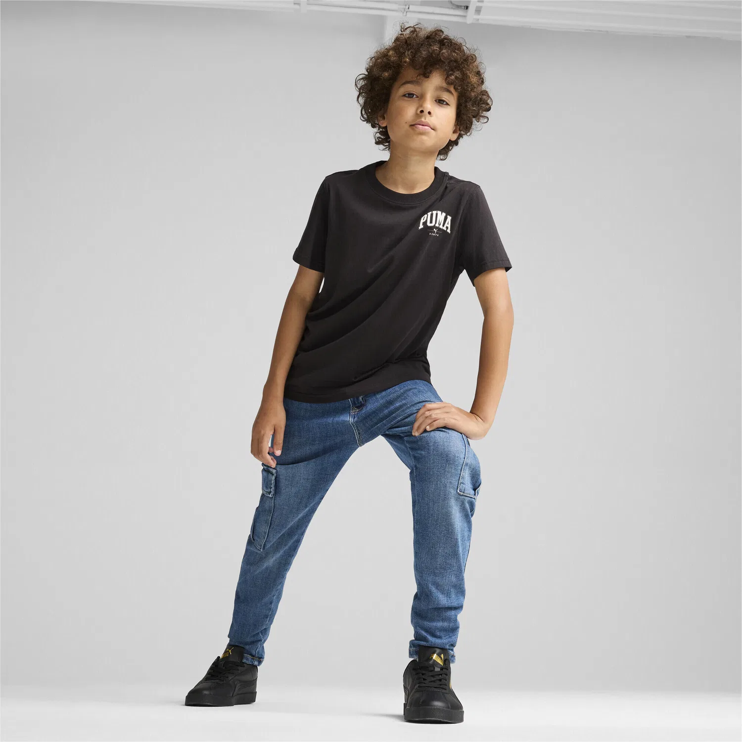 Детская футболка с принтом PUMA SQUAD Small Graphic Puma, Schwarz — фото 4