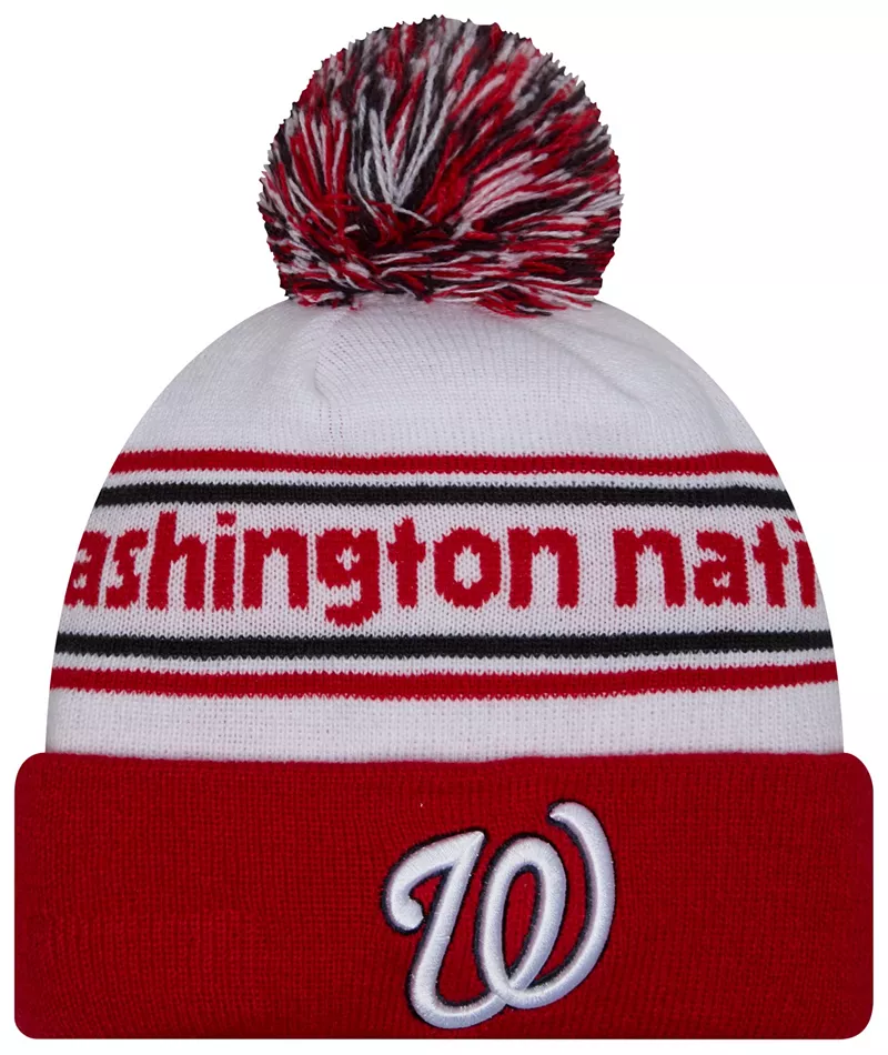 

Вязаная шапка New Era для взрослых Washington Nationals с манжетами и красной полосой