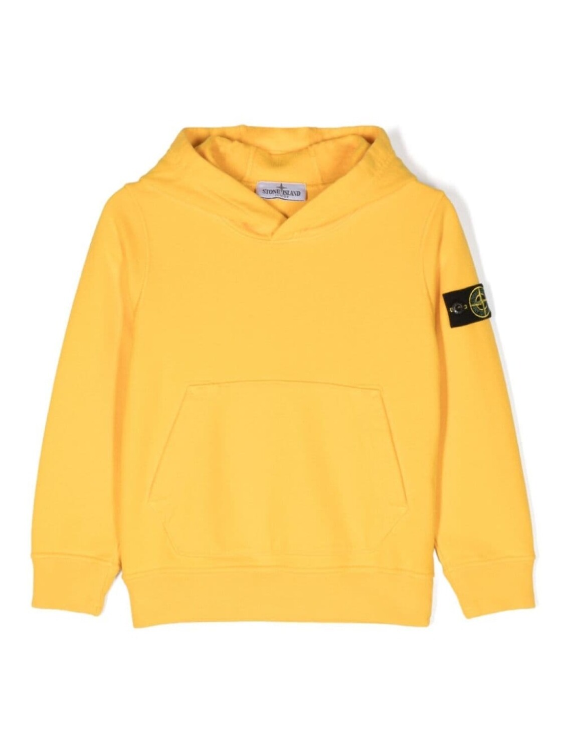 

Stone Island Junior толстовка с капюшоном из хлопка с изображением компаса, желтый