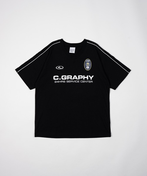 

Футболка с V-образным вырезом, облегающая Codegraphy, черный