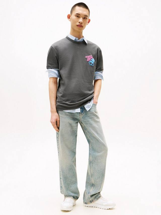 Футболка Tommy Jeans хлопковая Regular Fit с принтом NYC Fairground Tommy Hilfiger, Black/Multi — фото 3