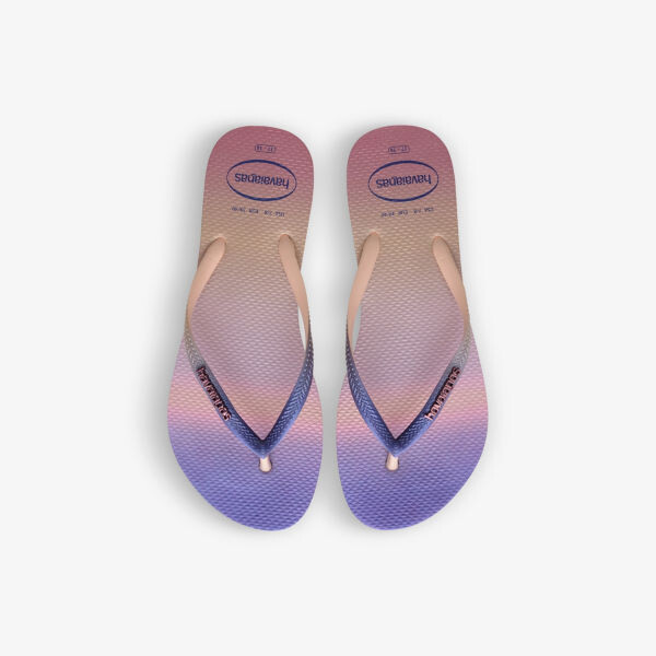 Тонкие резиновые шлепанцы с градиентным принтом Havaianas, розовый — фото 2