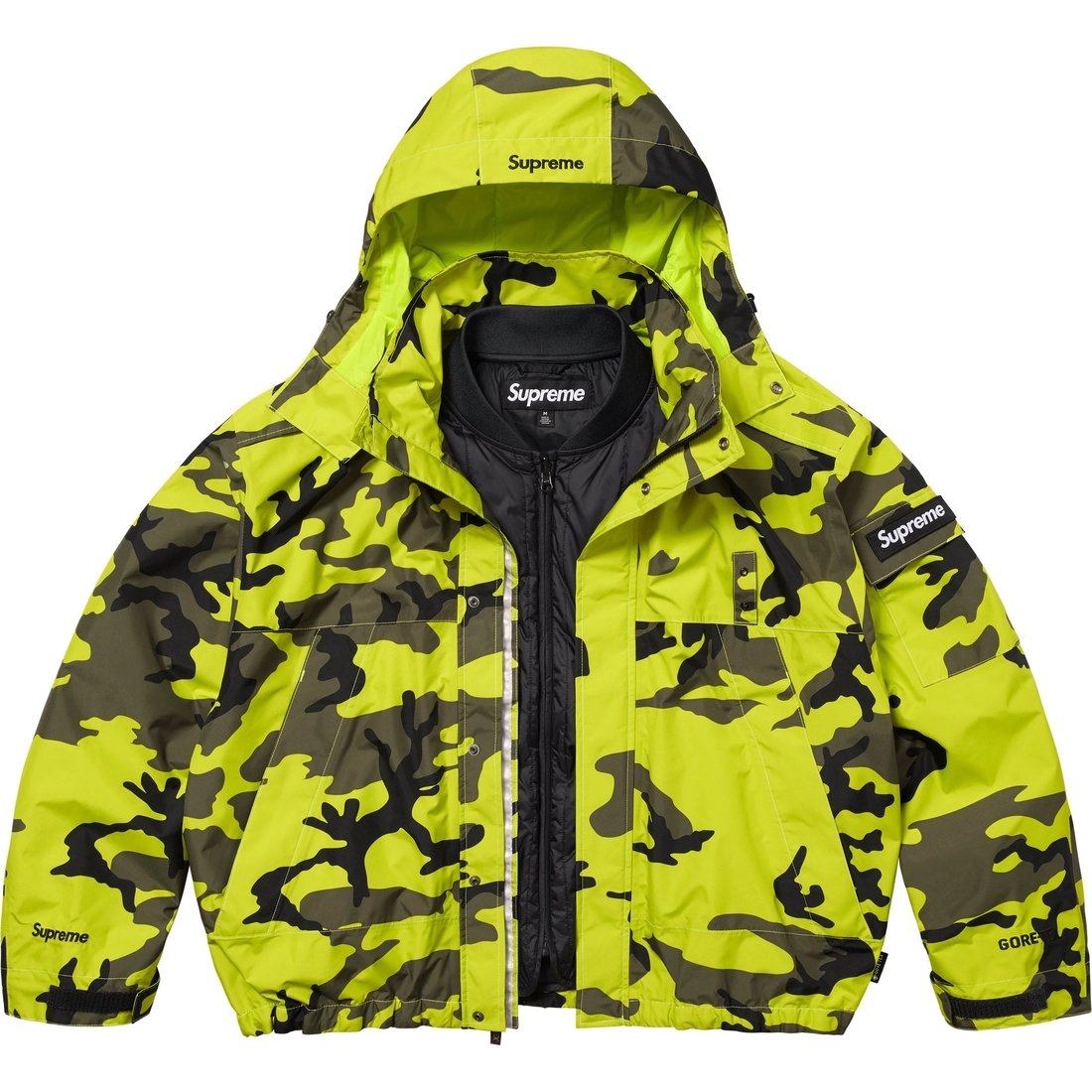 Supreme Двусторонняя куртка с мембраной GORE TEX и стёганой подкладкой, Fluorescent Camouflage — фото 4