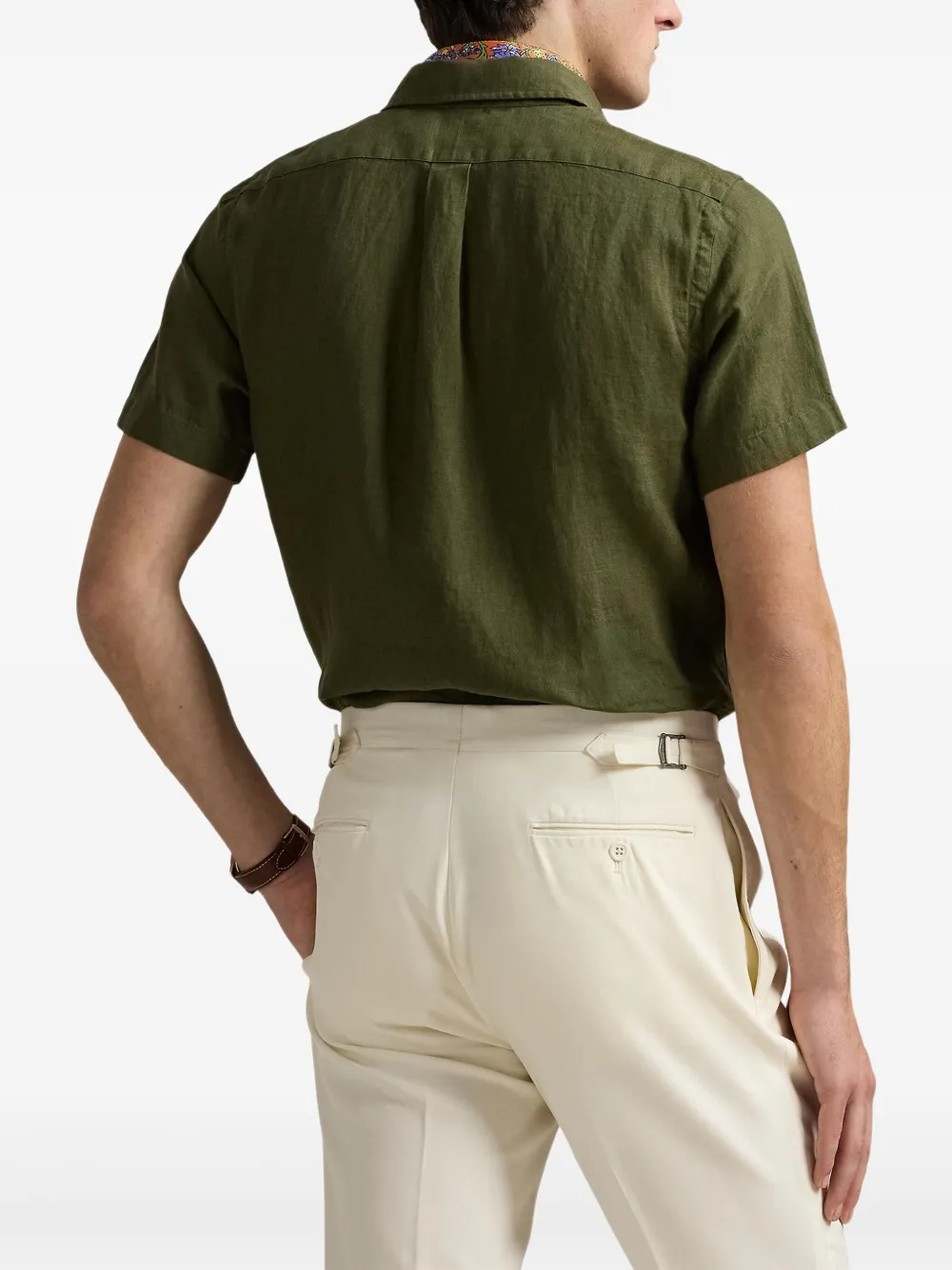 Льняная рубашка POLO RALPH LAUREN, зеленый — фото 4