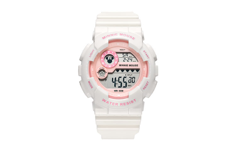 

Disney Часы Mickey Series Electronic Movement Silicone Strap Watch Unisex Pink Watch Dial