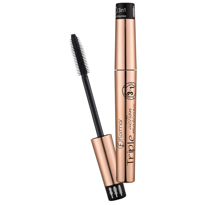 

Тушь для ресниц Triple Acción Máscara de Pestañas Flormar, Negro