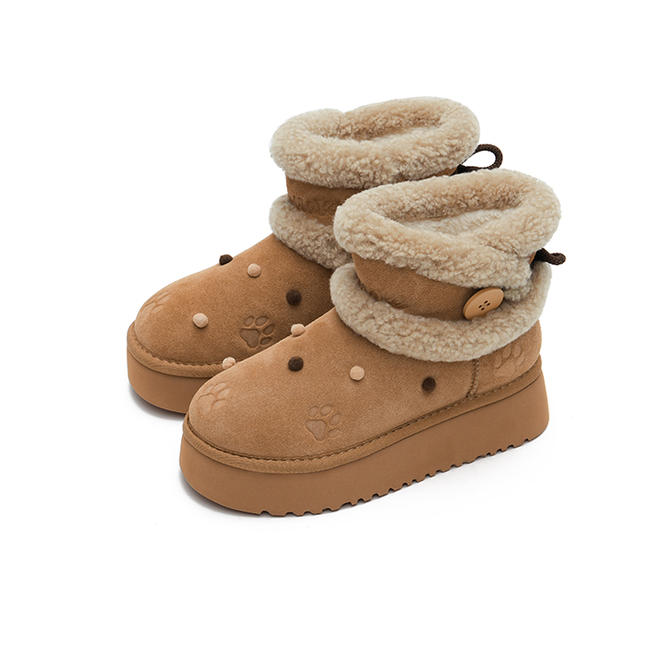 MASOOMAKE Женские короткие зимние сапоги без помпонов хаки, цвет Khaki Pompom-Free — фото 4